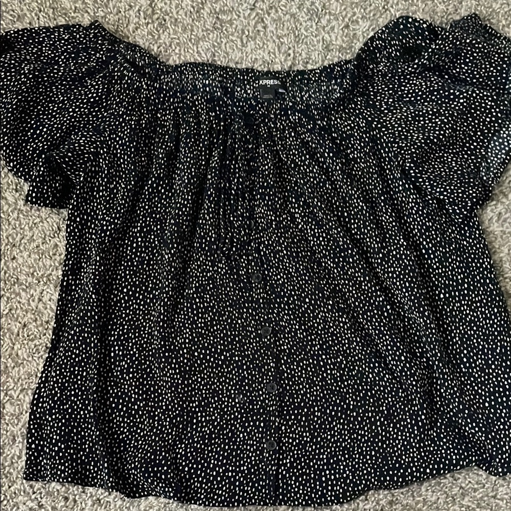 Express Black and White Women's Top